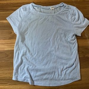 light blue fitted t shirt